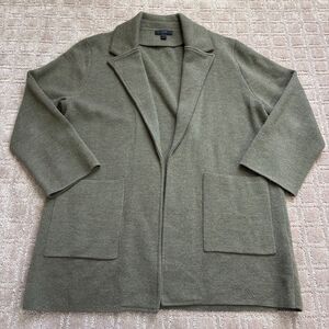 J. Crew Wool Sweater Blazer Jacket Womens Medium Olive Green Soft Career Office